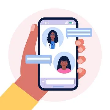 Online chatting Ilustração Stock