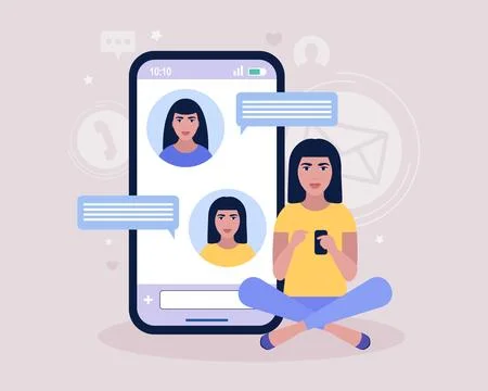 Online chatting Stock Illustration