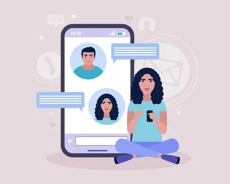 Online chatting Stock Illustration