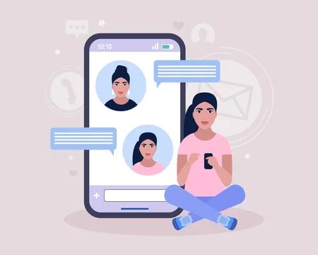 Online chatting Stock Illustration