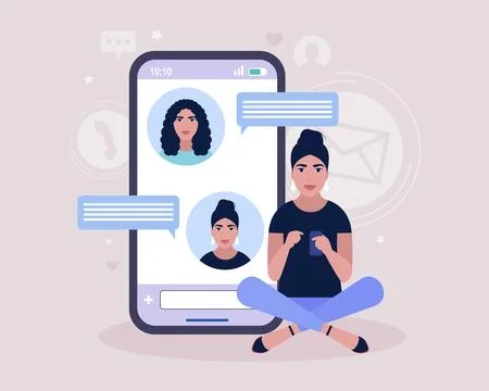 Online chatting Stock Illustration