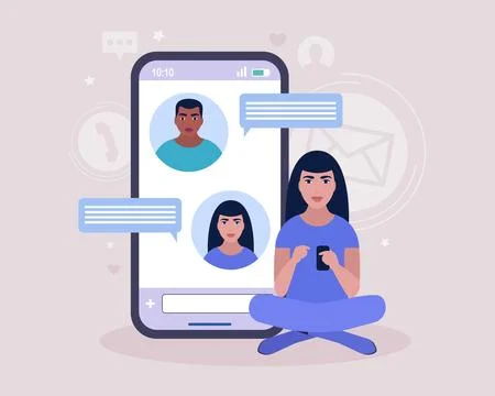 Online chatting Stock Illustration