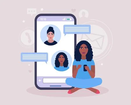 Online chatting Stock Illustration