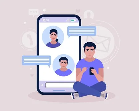 Online chatting Stock Illustration