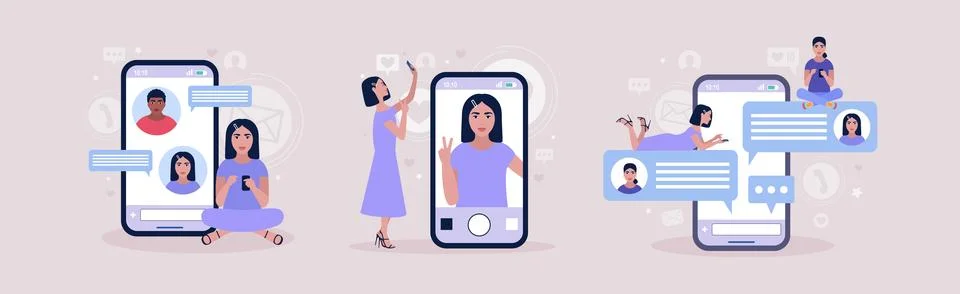 Online chatting Stock Illustration