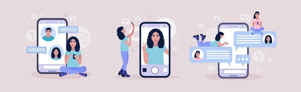 Online chatting Stock Illustration