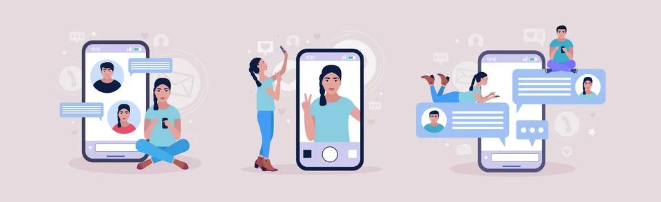 Online chatting Stock Illustration