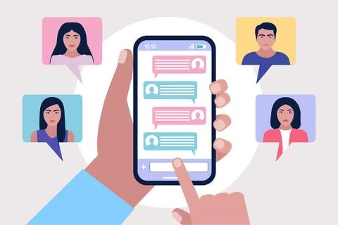 Online chatting Stock Illustration