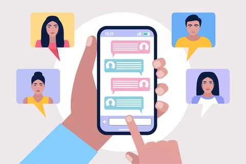 Online chatting Stock Illustration