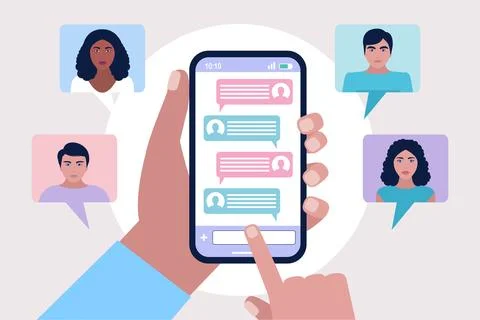 Online chatting Stock Illustration
