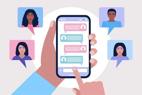 Online chatting Stock Illustration