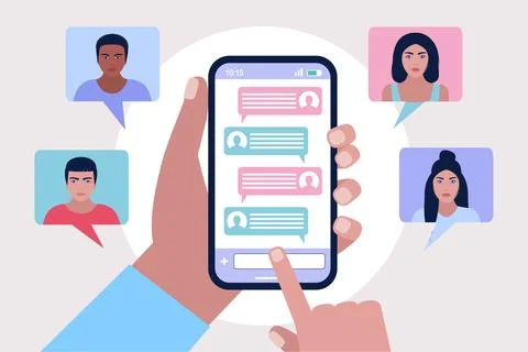 Online chatting Stock Illustration