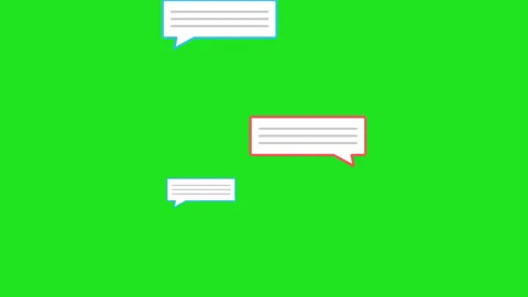 Online chatting or dialog.  Chat, speech bubble icon animation on green  Stock Footage 140759956