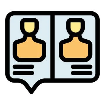 Online chatting with two people sharing information and communicating Stock Illustration