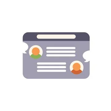 Online chatting using instant messaging app on computer screen Illustrazione stock