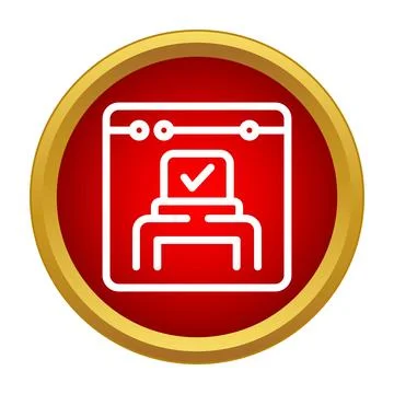 Online check mark confirming digital task completion Stock Illustration