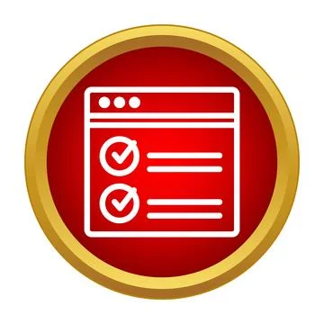 Online checklist browser window completing tasks icon Stock Illustration