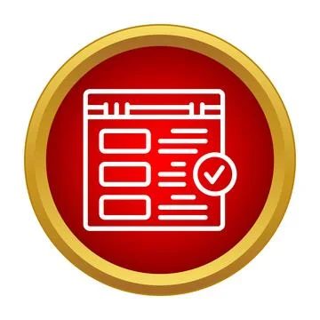 Online checklist with check mark for complete task Stock Illustration