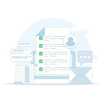 Online Checklist Concept, checkbox with check mark. checklist. Stock Illustration