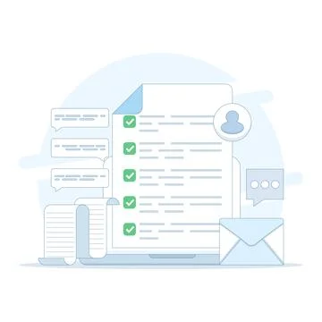 Online Checklist Concept, checkbox with check mark. checklist. Stock Illustration