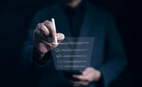 Online checklist concept Stock Photos
