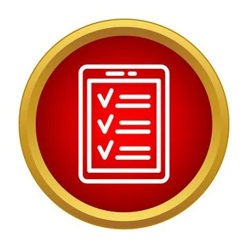 Online checklist icon displaying completed tasks Stock Illustration