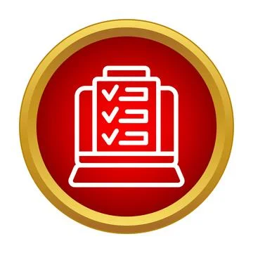 Online checklist survey application showing completed tasks Stock Illustration