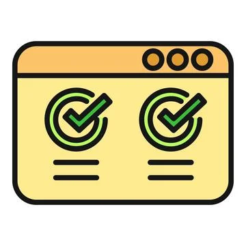 Online checklist with two complete verified tasks Stock Illustration