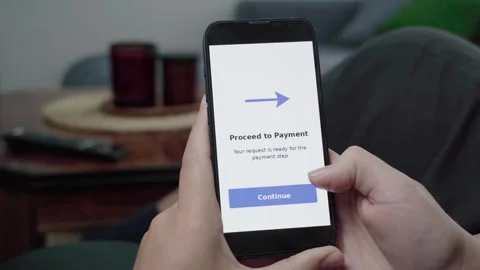 Online Checkout Continue Button on Proceed to Payment Screen Stock Footage 343973480