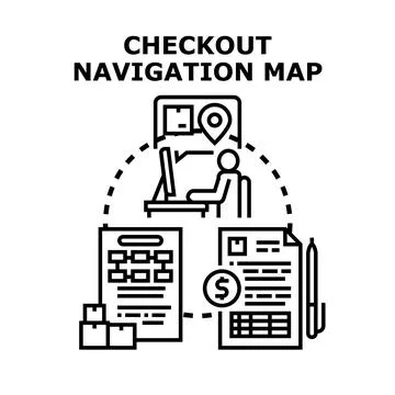 Online checkout process navigating e commerce payment delivery 스톡 일러스트