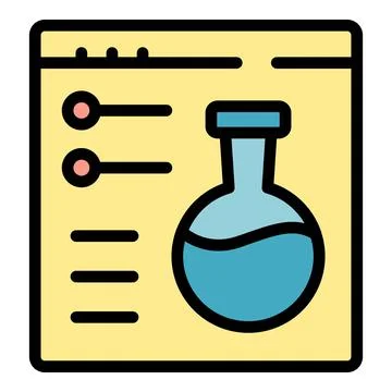 Online chemistry icon vector flat 스톡 일러스트