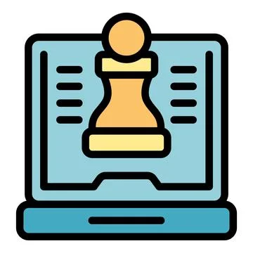 Online chess icon vector flat Stock Illustration