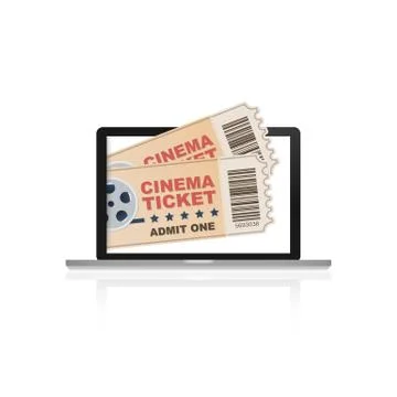 Online cinema, internet streaming flat illustration. Flat design concepts for Stock Illustration