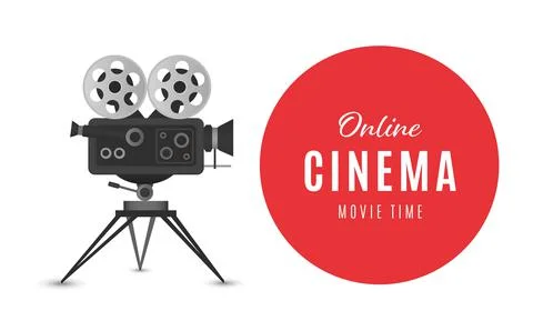 Online cinema poster or background. Stock Illustration