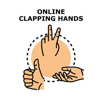 Online clapping hands concept vector illustration Stock Illustration