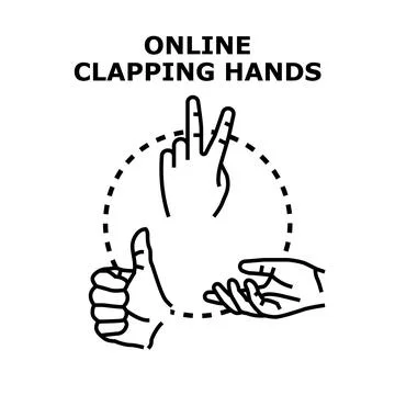 Online clapping hands concept vector illustration Stock Illustration