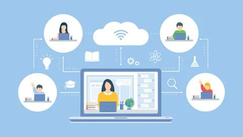 Online class background Stock Illustration