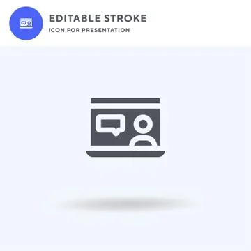 Online Class icon vector, filled flat sign, solid pictogram isolated on white Stock Illustration