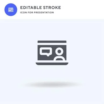 Online Class icon vector, filled flat sign, solid pictogram isolated on white Stock Illustration