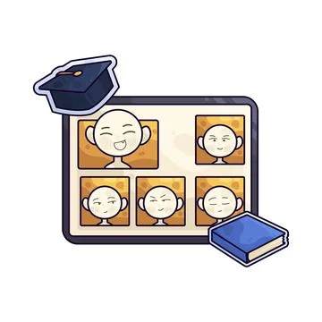 Online class illustration イラスト素材