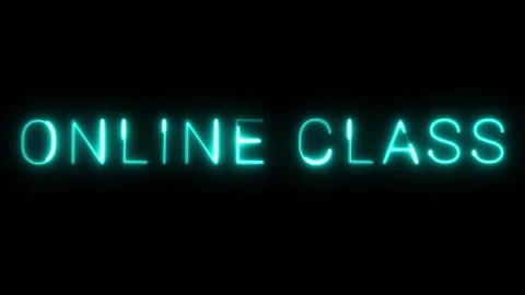 Online Class Neon Sign 库存影片 287409632