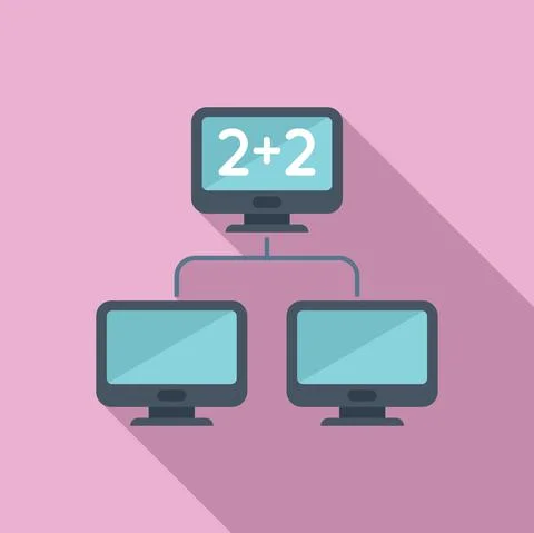 Online class network icon flat vector. Book study Stock Illustration