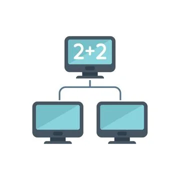 Online class network icon flat vector. Book study Stock Illustration