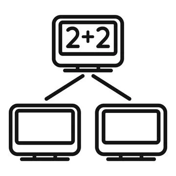 Online class network icon outline vector. Book study Stock Illustration