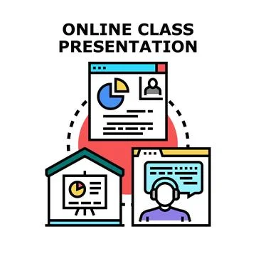 Online class presentation concept vector illustration Stock Illustration