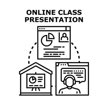 Online class presentation concept vector illustration Stock Illustration
