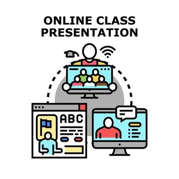 Online class presentation vector concept illustration Stock Illustration