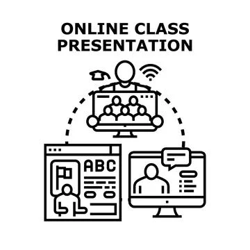 Online class presentation vector concept illustration Stock Illustration