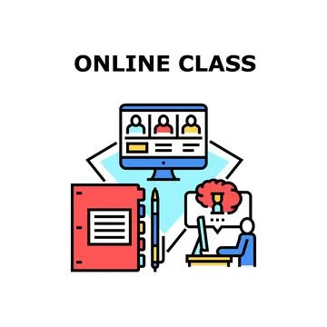 Online Class Vector Concept Color Illustration Stock Illustration