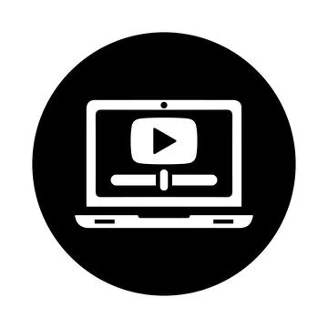 Online, class, video, tutorial icon. Black vector Illustration. 스톡 일러스트